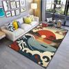 1PC Japanese Art Kanagawa Waves Carpet for Living Room Home Decor Large Area Rug Bedroom Floor Rug Non-slip Easy Washable Mat