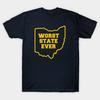 Мужская черная футболка с принтом Ohio Worst State Ever Печать на трансферной бумаге без вырезания Хлопковая футболка