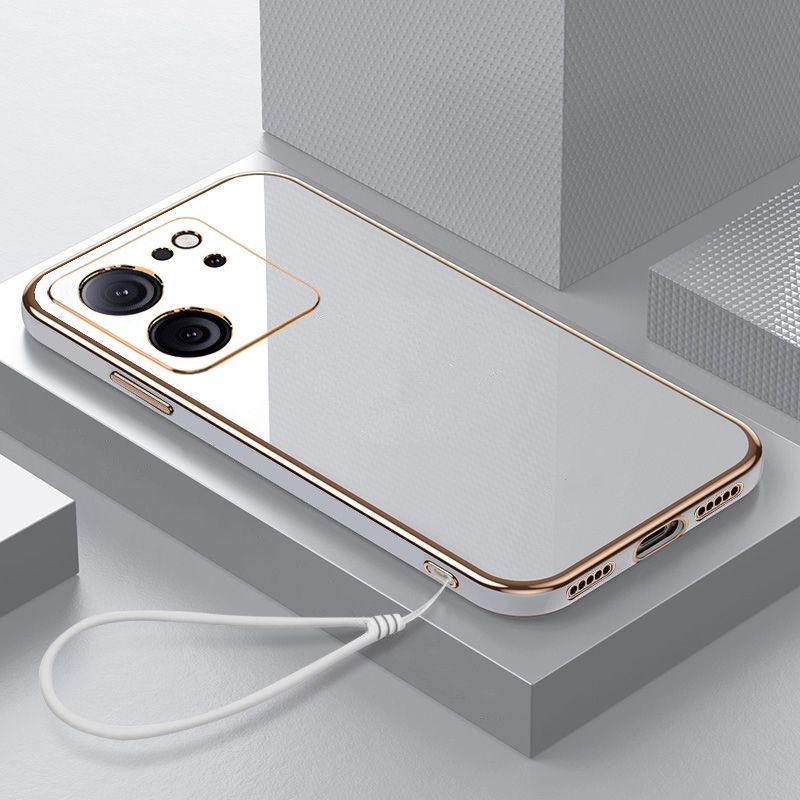 Чехол для Xiaomi Poco C65, чехол для телефона Redmi 13C 4G, прямой край, гальваническое покрытие, ударопрочный силиконовый чехол для задней панели, мягкий чехол