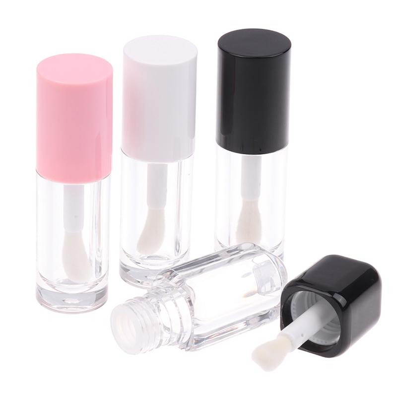 6Ml Empty Transparent Lip Gloss Tubes Big Brush Plastic Lip Balm Tube Lipstick Mini Sample Cosmetic Container Sample Bottle