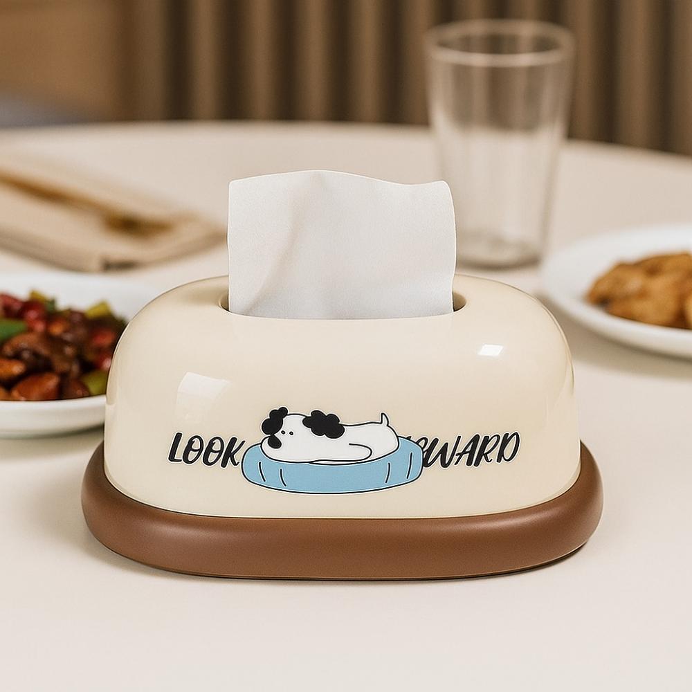 Cream Style Desktop Tissue Box Decorative Tissue Rack Napkin Box Napkin Holder Coffee Table