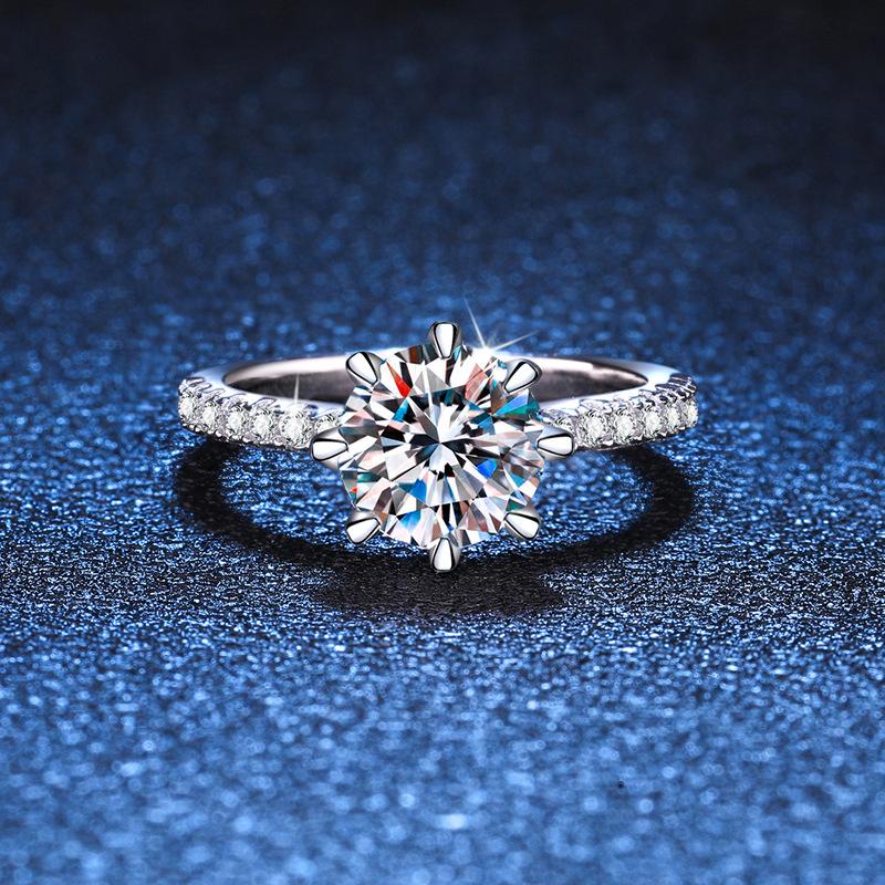 S925 Sterling Silver Moissanite Wedding Rings Advanced Luxury Design for Weddings