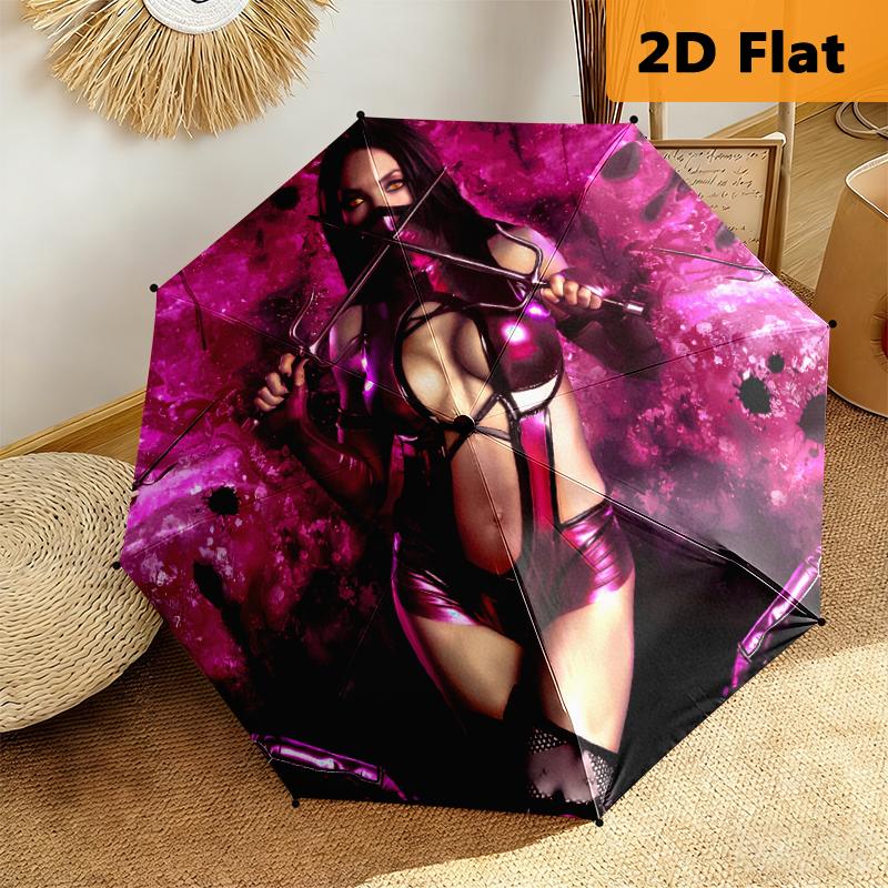 1pc horror movies Foldable Umbrella with Durable Iron Frame, 8-Rib Structure - Perfect for All Seasons Home and Travel Use, Multi-Functional Design