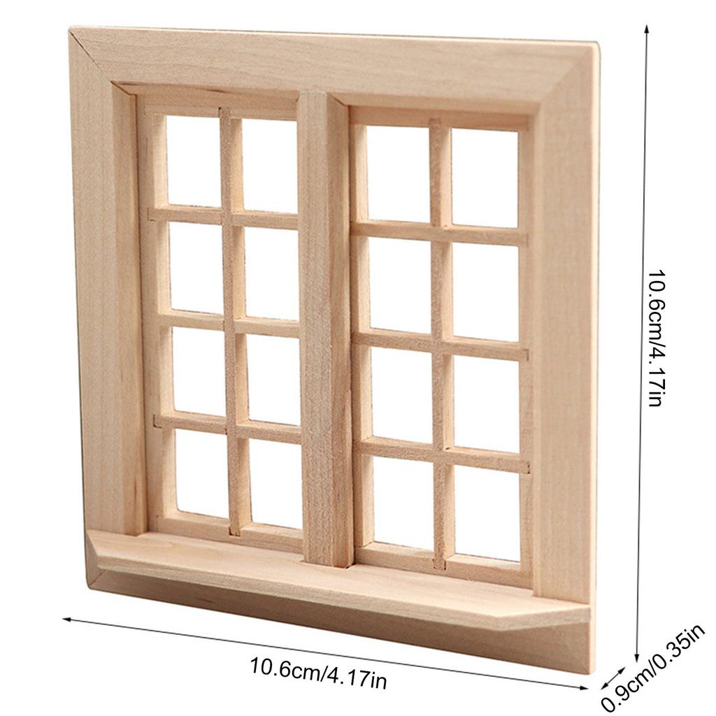Children Dollhouses Furniture Sturdy Wood Window Panel Designs In 1 12 Miniature Scale Moder Home Decoration Supplies