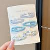 6Pcs/Set Flower Baby Hair Clips Plaid Hairpin Cute Barrette  Women