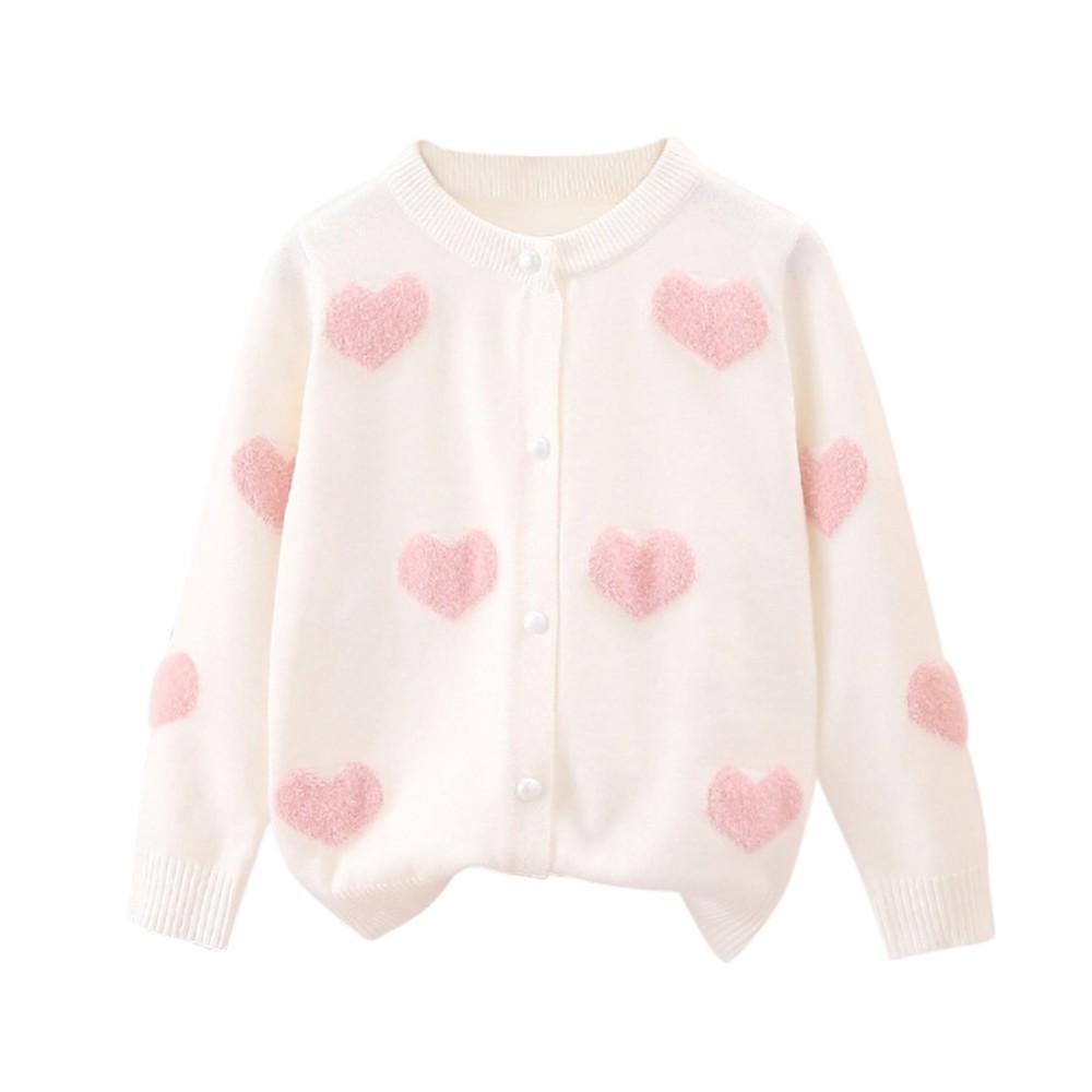 Осенние детские кардиганы для девочек, свитера, детский вязаный свитер с длинными рукавами, милая верхняя одежда, пальто для маленьких девочек, детская трикотажная куртка