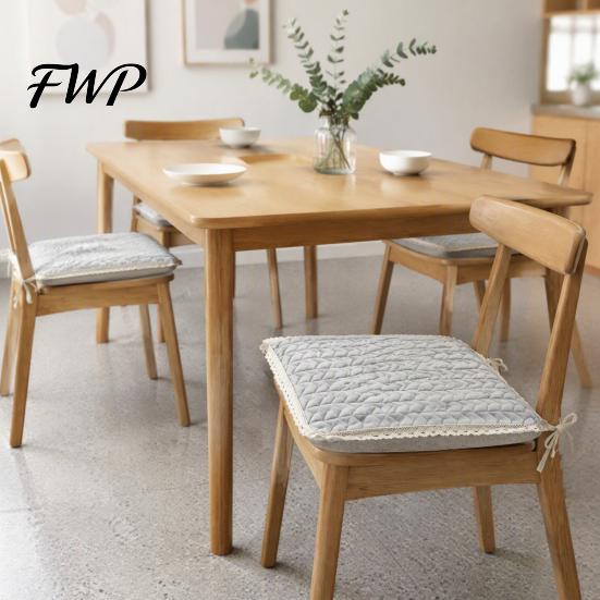 Comfortable Dressing Chair Cushion Plush Pad with Ties, Non Slip Seat Lace Trim, Durable Mats for Home Office 16 x Inch Washable Dining Pads
