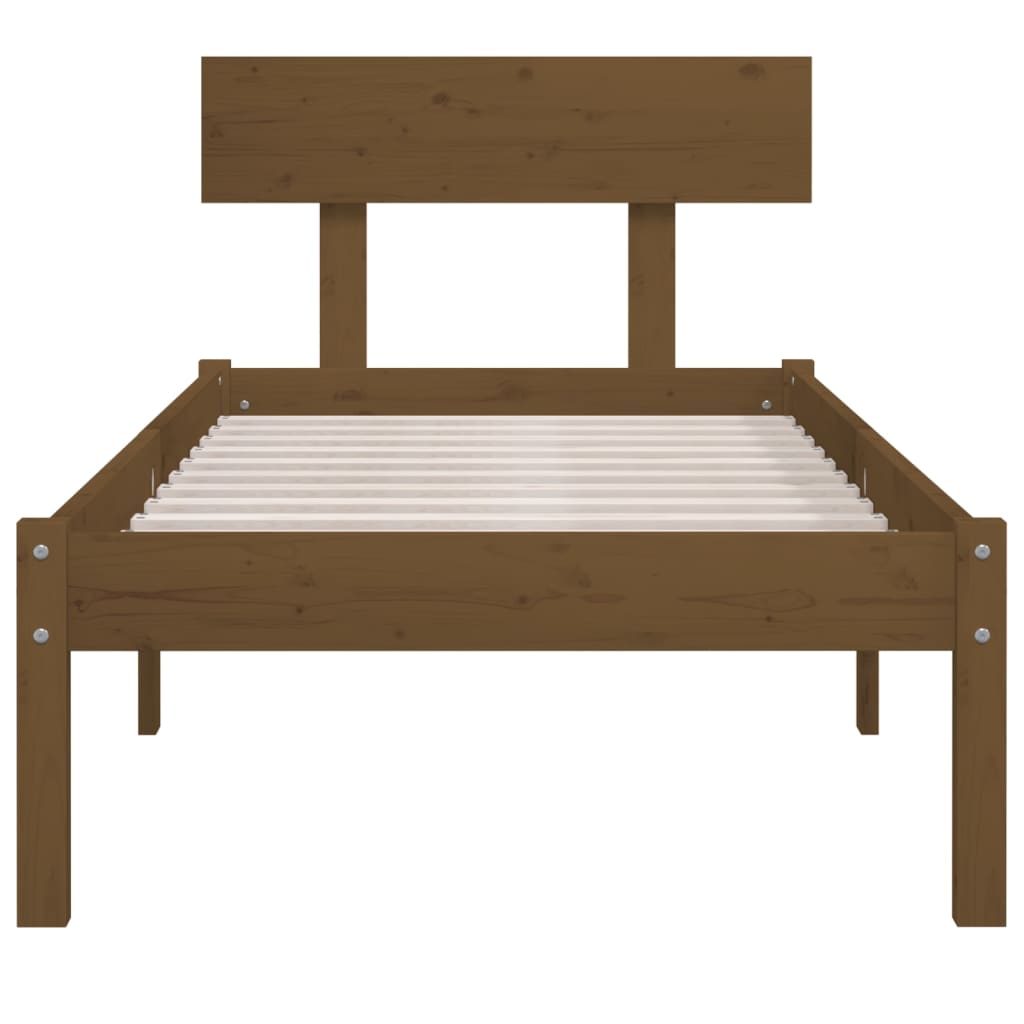 Solid Wood Bed Honey Brown Pine 90 x 190 cm