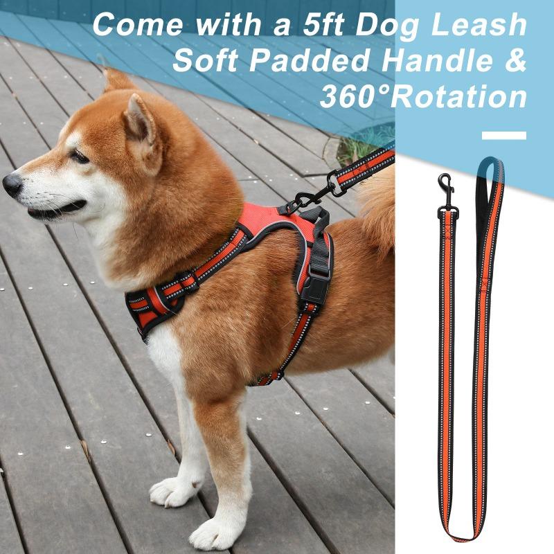 Собачий поводок, Взрывозащищенный, Противоударный, Защита от побега, Шлейка для груди и спины для крупных собак, Светоотражающий поводок для собак, Жилет для питомца