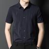 Summer Men's Shirts, Fashionable Korean Short-sleeved Daddy Clothes, Business Seamless Laminated Casual Light Luxury Men's Shirts, Thin Section