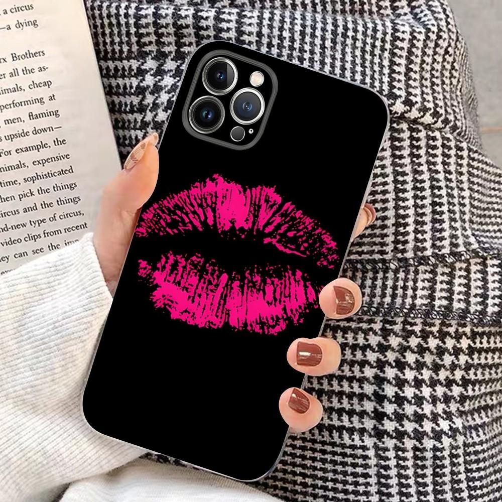 Sexy Girl Red Lips Kiss Phone Case For IPhone 15 8 7 6 6S Plus X SE 2020 XR XS 14 11 12 13 Mini Pro Max Mobile Case