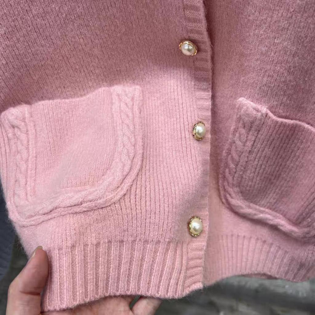 Кардиган, свитер, весенне-осенний свободный свитер с круглым вырезом, пальто, топ, женский мягкий клейкий милый однобортный вязаный кардиган