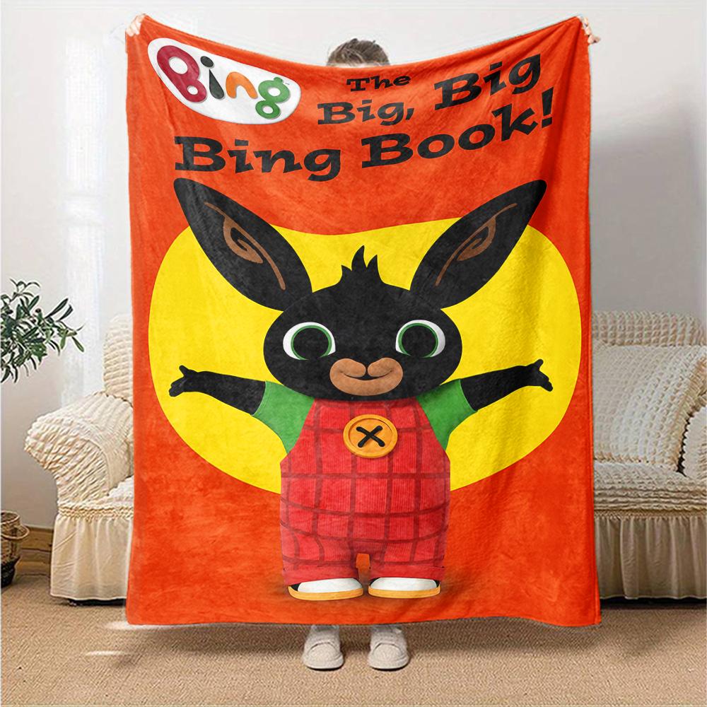 1pc Bing Bunny3 Blanket, Gift, for Men and Women, Soft Blanket, Good for Sofa Bed Couch Travel, Lightweight Flannel Blanket