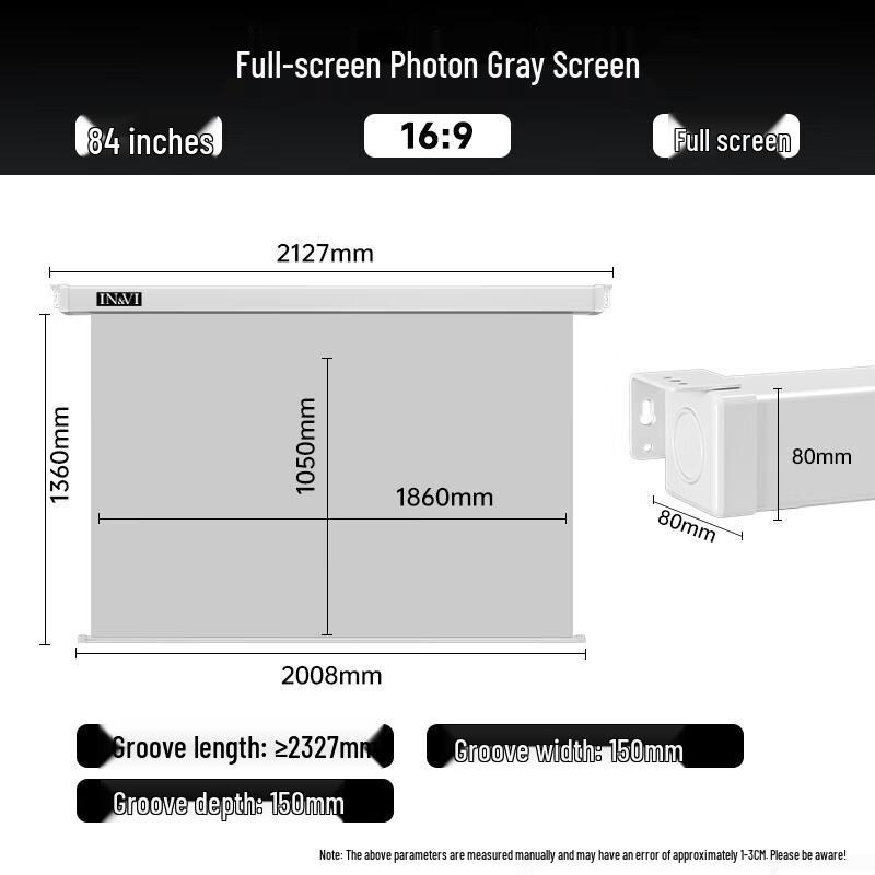 IN&VI 84-inch Electric Motorized Anti-Light Projector Screen