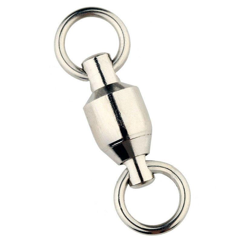 Premium Quality 50pcs Ball Bearing Swivels Double Round Split Rings For Fishing Tackle