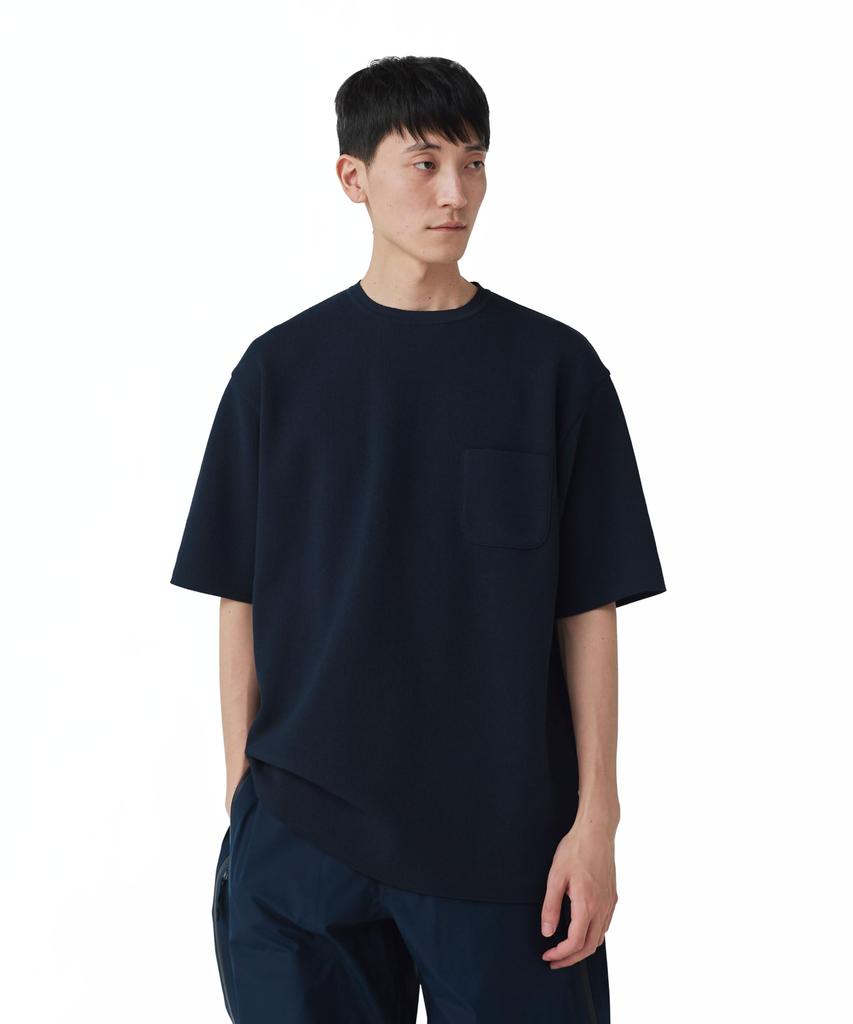 Snow Peak Вязаный пуловер короткая футболка XL Co/Pe KN-25SU002 Футболка, рукав, рубашка, мужская, женская, ТЕМНО-СИНИЙ,