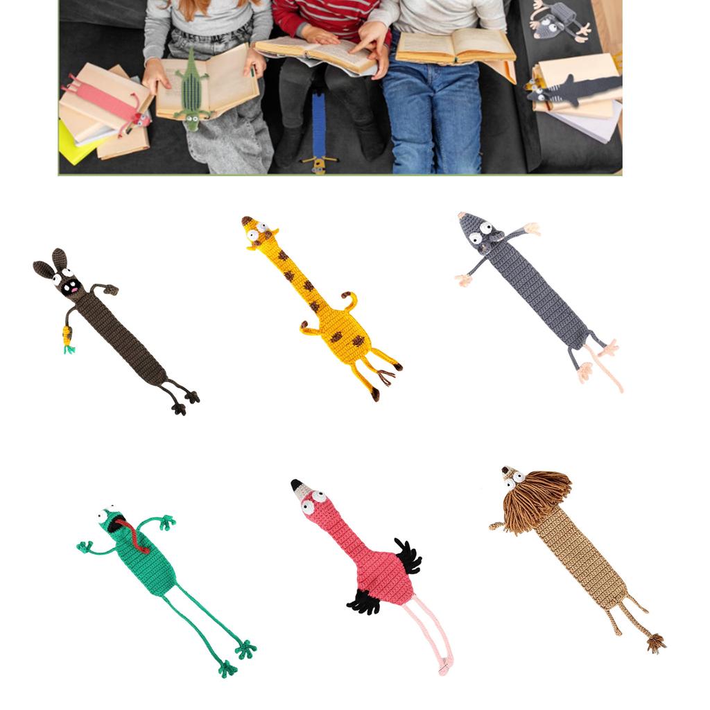 Вязаные крючком закладки с животными, вязаные вручную закладки, рождественские чулки, подарок для чтения ребенку, студенту, любителю книг