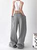 Женские свободные спортивные штаны Harajuku Wide Leg Y2K с высокой талией, повседневные спортивные штаны, уличная одежда, серые, свободного покроя, спортивная одежда для женщин