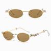 Y2k Rhinestone Sunglasses Bling Oval Women Sunglasses Convenient Retro Frame Eyewear  Travel