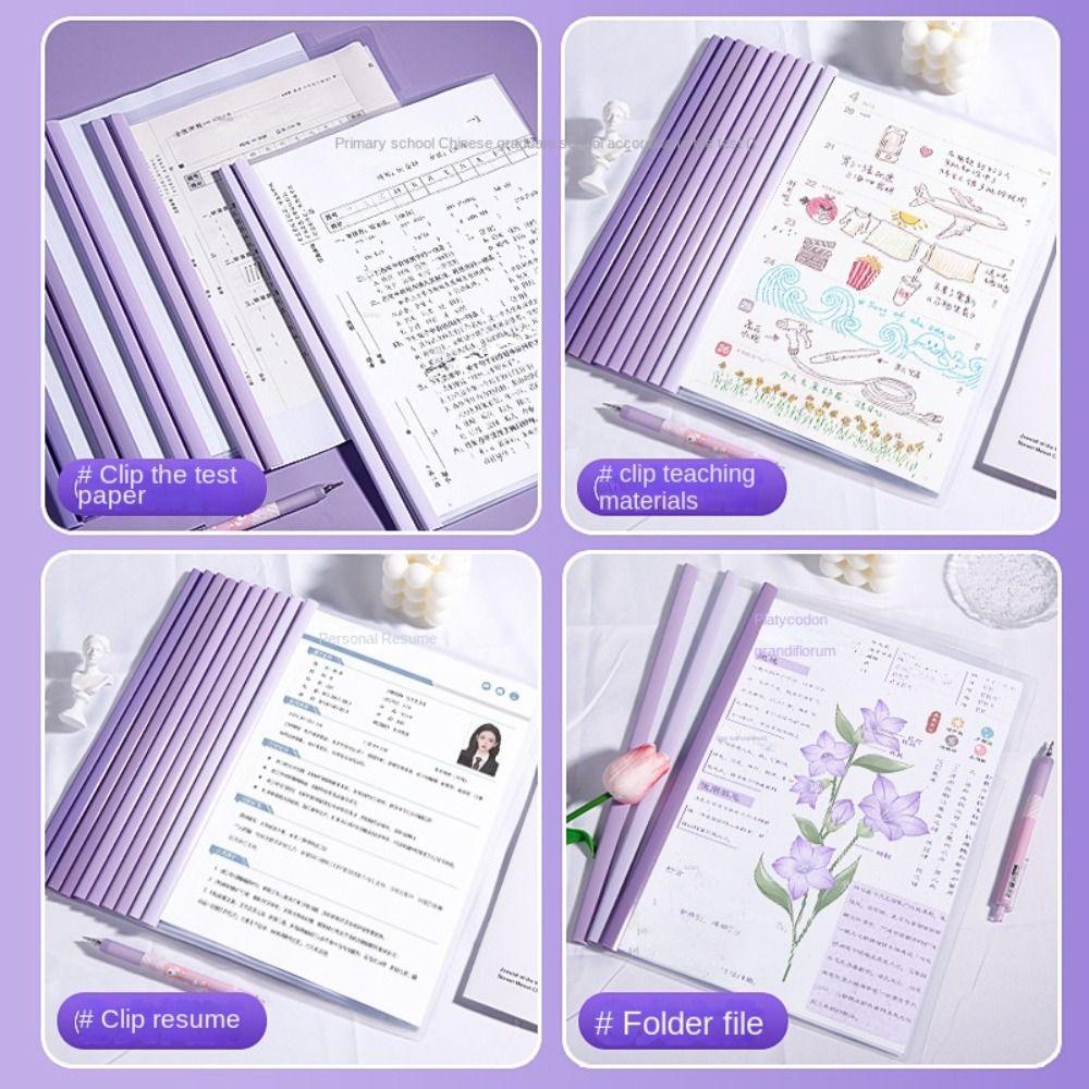 10 шт. Прозрачный зажим-стяжка для стержня, градиентный цвет Моранди, зажим для стержня документа, файловый альбом