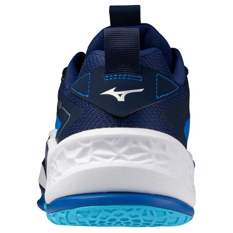 Mizuno Wave Stealth Neo 2 Удобные Мягкие Нескользящие Прочные Низкие Кроссовки для Тренировок Унисекс Синий Белый X1GA240001