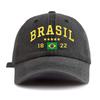 1 шт. Стильная washed бейсболка BRASIL для взрослых, минималистичный ретро-стиль, повседневная, мягкая, регулируемая, кепка для папы, идеальна в качестве подарка