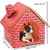 Waterproof Pet House for Dogs and Cats, Red Portable Brick Dog House Foldable and Removable Washable Pet Bed for Puppies All-Year Use