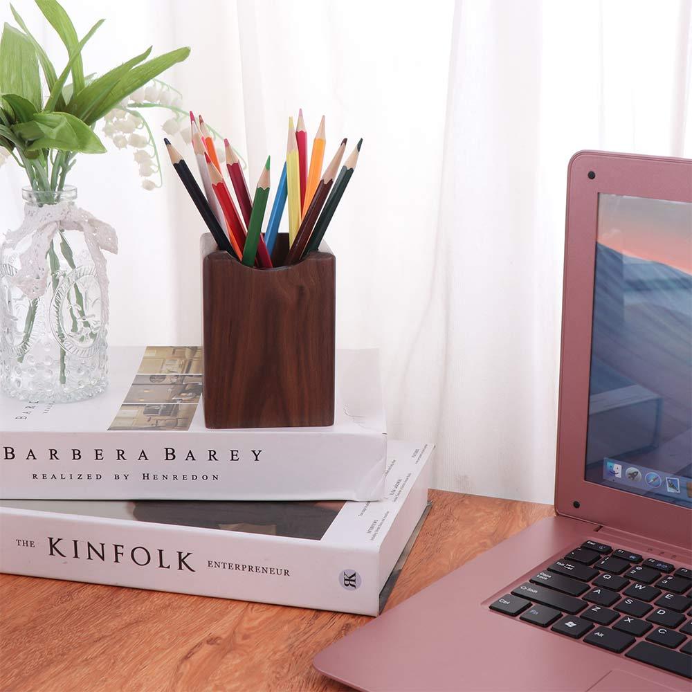 Деревянный держатель для карандашей большой емкости Натуральный держатель для ручек Стакан Органайзер для канцелярских принадлежностей на стол Друг