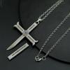 Anime Necklace for Women Men Dracule Mihawk Cross Metal Necklaces Men Jewelry Pendant Chains Choker Collares Gift