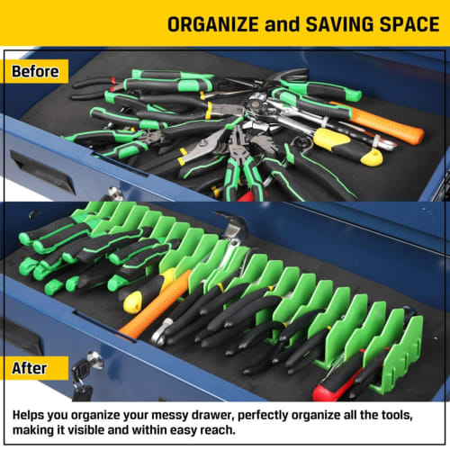 YNPQTDS 10x2.6x3.5 Inch Pliers Organizer Rack, ABS Pliers Holder, Pliers and Spanner Organizer Rack for Home, Workshop, and Tool Room