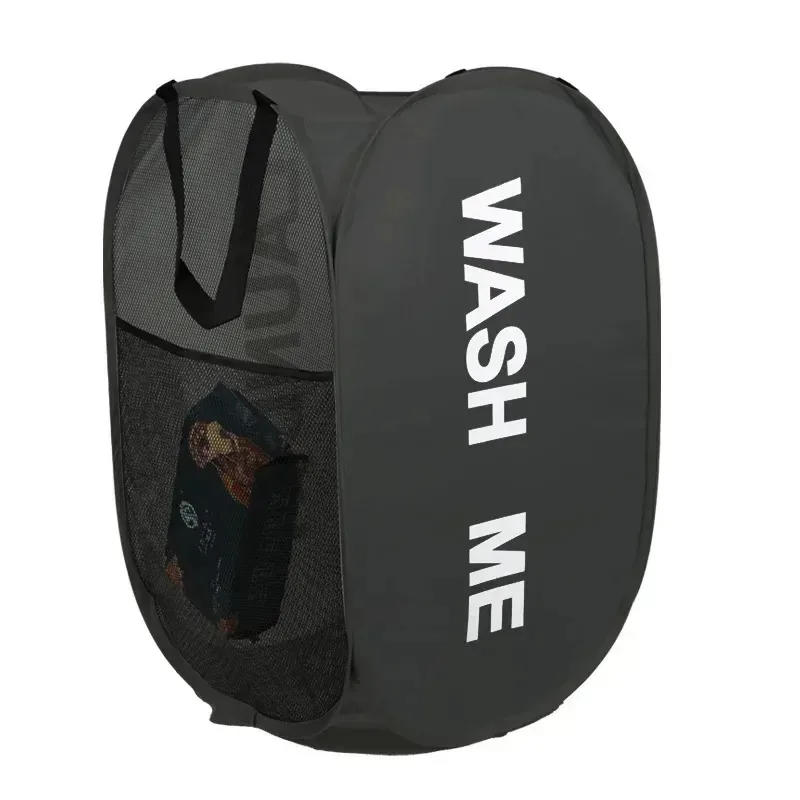 Dirty Clothes Storage Box Portable Mesh Laundry Dorm Travel Laundry Baskets Breathable Collapsible Space-Saving Laundry Hamper