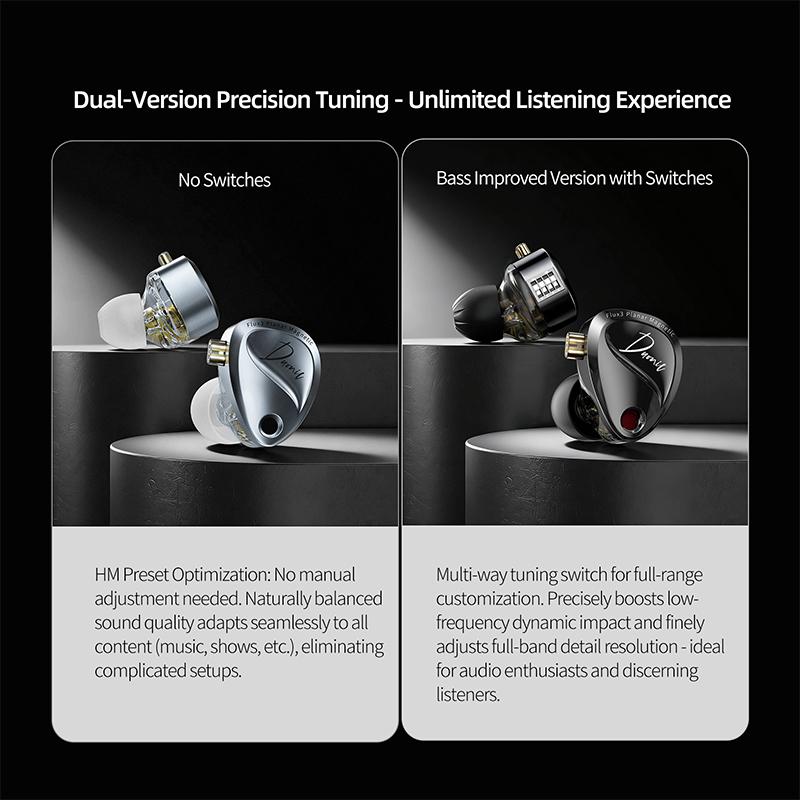 KZ Duonic In-Ear Wired Earphones with Super Stroke Three Magnetic Planar Driver Earphone HM Acoustic Tuning HiFi IEM