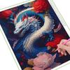 Алмазная картина, китайский дракон, цветок пиона, Diy, полная квадратная круглая дрель, стразы, вышивка, мозаика с животными, наборы для вышивки крестом, Настенный декор
