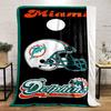 Miami Dolphins Helmet Logo Design Blanket Flannel blanket for bedroom, living room, sofa, and nap sofas