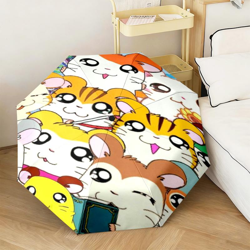 1 шт. Автоматический зонт Hamtaro Adventure - Подходящий для путешествий, улицы, портативный зонт, подарок на день рождения, предметы первой необходимости