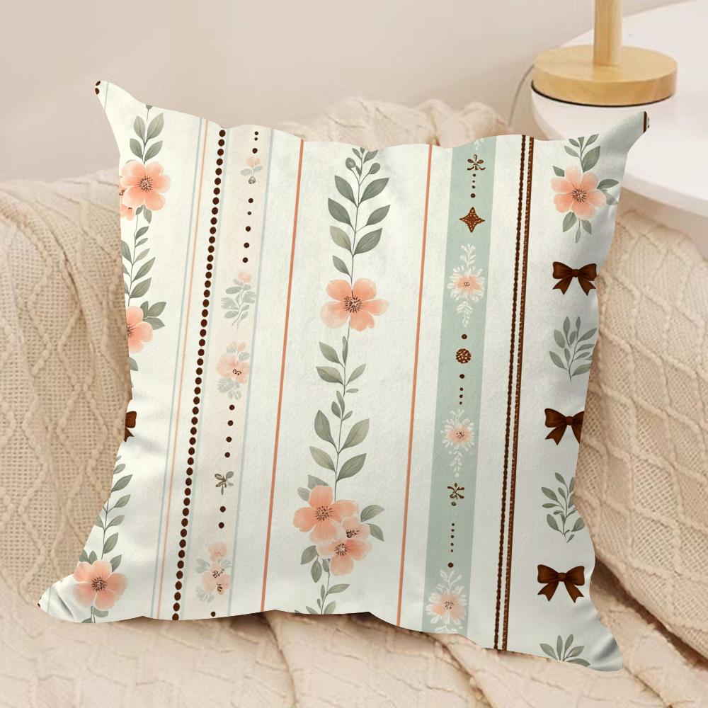 spring floral Cushion Cover Soft Plush Fabric DoubleSided Printed Cushion Covers for All Seasons Modern HomeDecor Gift