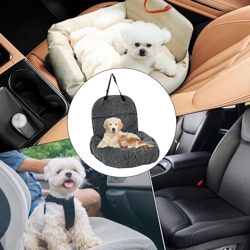Автокресла для собак Мягкие пушистые Принадлежности для щенков Переноска для путешествий Удобная дорожная автокровать для питомца Мягкая подушка безопасности для детей и подростков