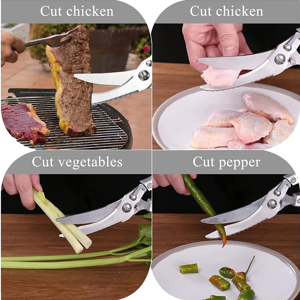 Кухонные мощные ножницы для куриных костей, ножницы для резки курицы, утки, рыбы, ножницы из нержавеющей стали, весы, чистые ножницы для повара, нож