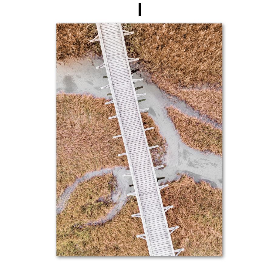 Камышовые растения Пляжный Бохо Абстрактные линии Тыква Постеры и Принты Бежевое настенное искусство Холст Картина для гостиной Домашнее украшение