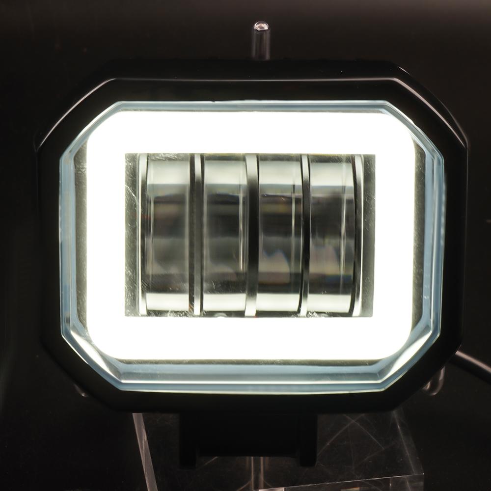 Светодиодная противотуманная фара для вождения, дневной свет, внедорожный светодиодный свет, фара 3'' 40 Вт, мотоциклетные фары с гало-эффектом для Jeep ATV 12 В 24 В, внедорожник, рабочий свет, пучки