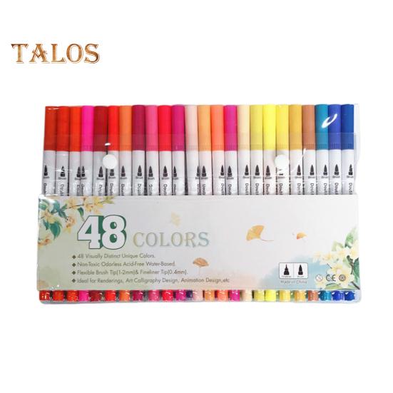 Набор цветных ручек для граффити, цветные контурные ручки, двухсторонняя кисть и тонкие маркеры для письма, раскрашивания в стиле скрапбукинга