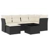 VidaXL Salon de Jardin avec Coussins 7 pcs, Canapés de Terrasse, Ensemble de Meubles de Patio, Mobilier d'Extérieur, Noir 3217956