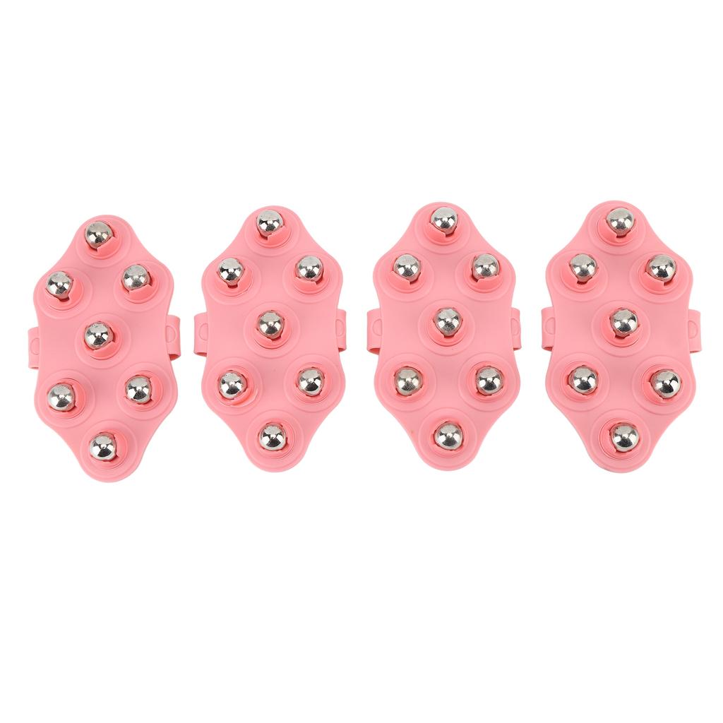 4pcs Palm Shaped Massage Glove Manual Glove Massager with 7 Roller Balls for Body Massage