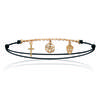 [J3098] - Gold Plated 'Skull' Bracelet, Black Gold - Flower 7 Mm