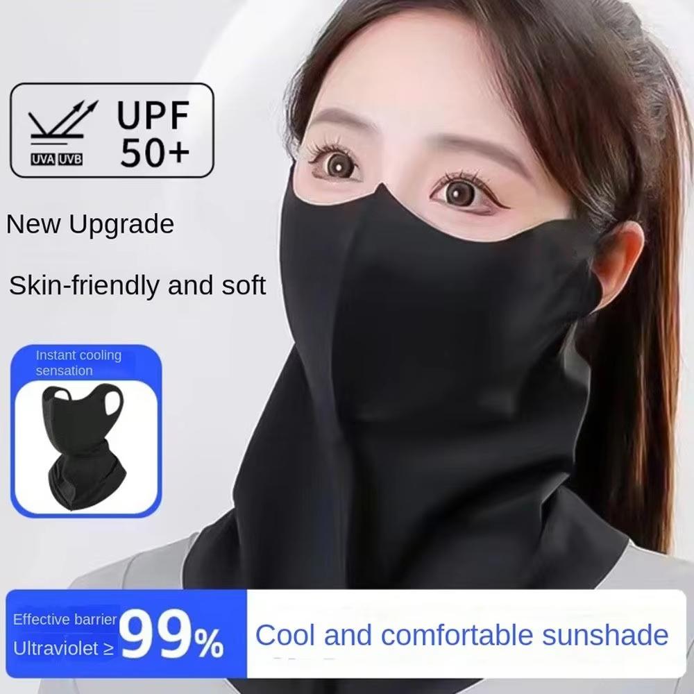 Summer Sunscreen Ice Silk Mask Neck UV Protection Face Cover Sunscreen Face With Brim Outdoor Cycling Sun Protection Hats Caps