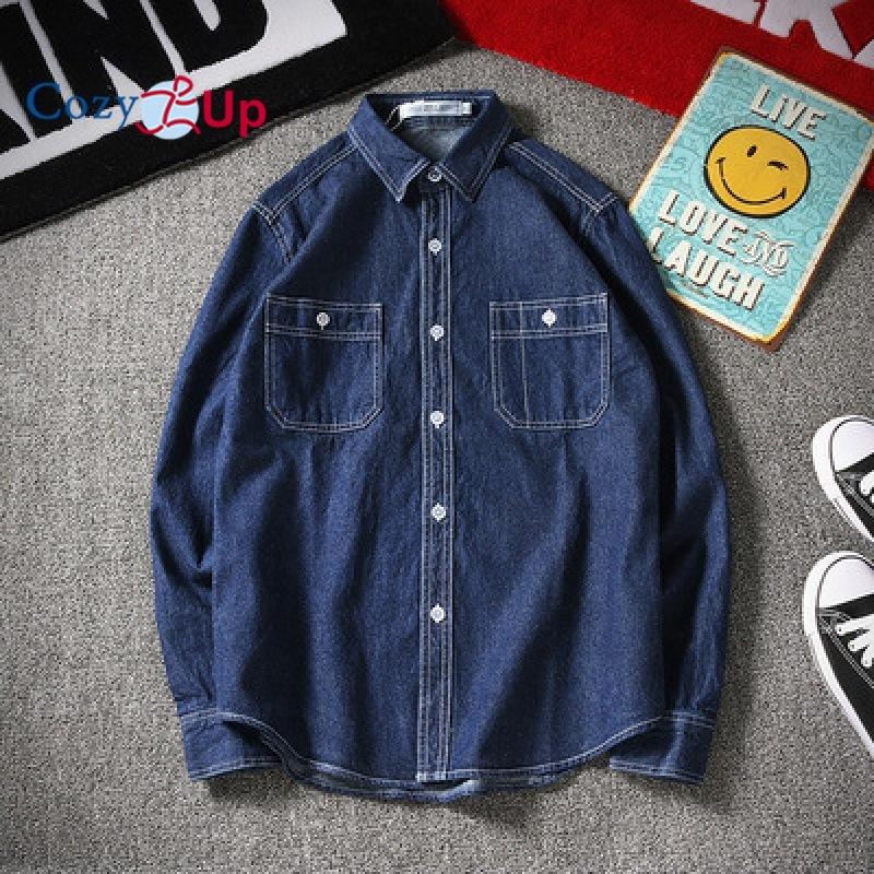 Мужская джинсовая рубашка узкого кроя с длинными рукавами Cosy Up