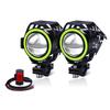 X-STYLE U7 Motorcycle Fog Lamp, 2 Modes, White + Green Squid Ring, LED Headlight,