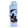 1PC Cat Moon Night Silhouette 750ml Color Plastic Sports Water Bottle Leakproof Flip Straw Lid Suitable for Sports Office Home Use
