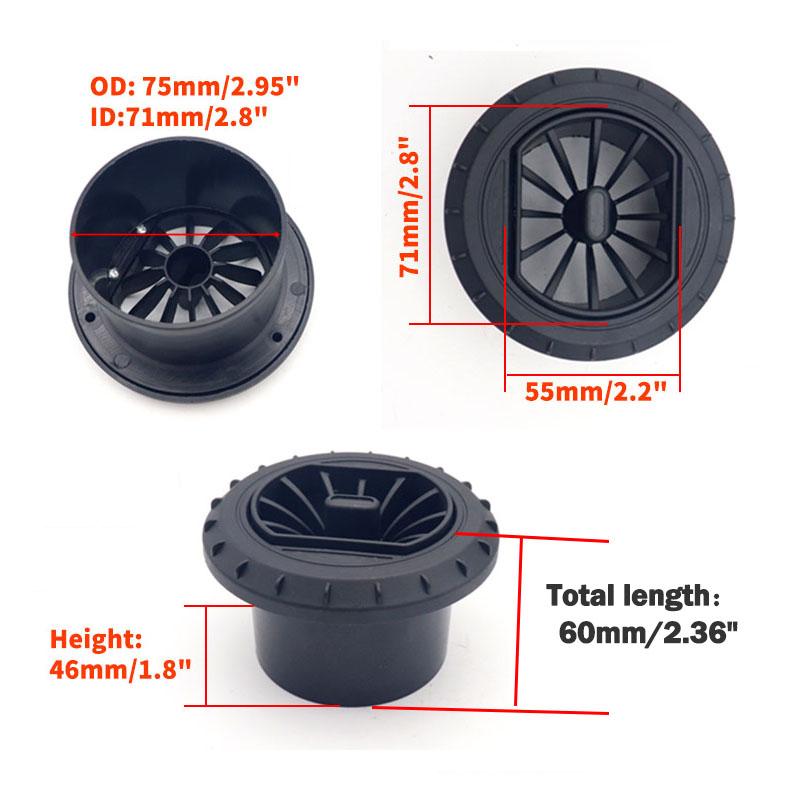 75 мм выход теплого воздуха поворотный воздушный дизельный нагреватель воздуховод шланг труба кондиционера для автомобиля грузовик фургон кемпер труба выходной разъем черный