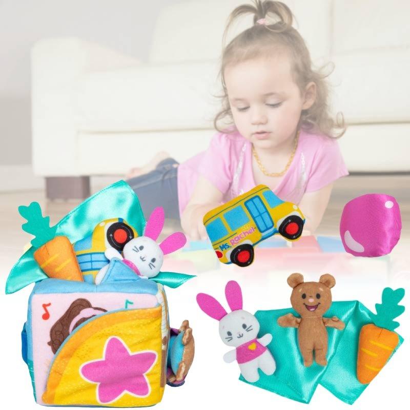 Charming Ms. Rachel Surprise Learning Box Plush Rabbit Toy With Cozy Materials